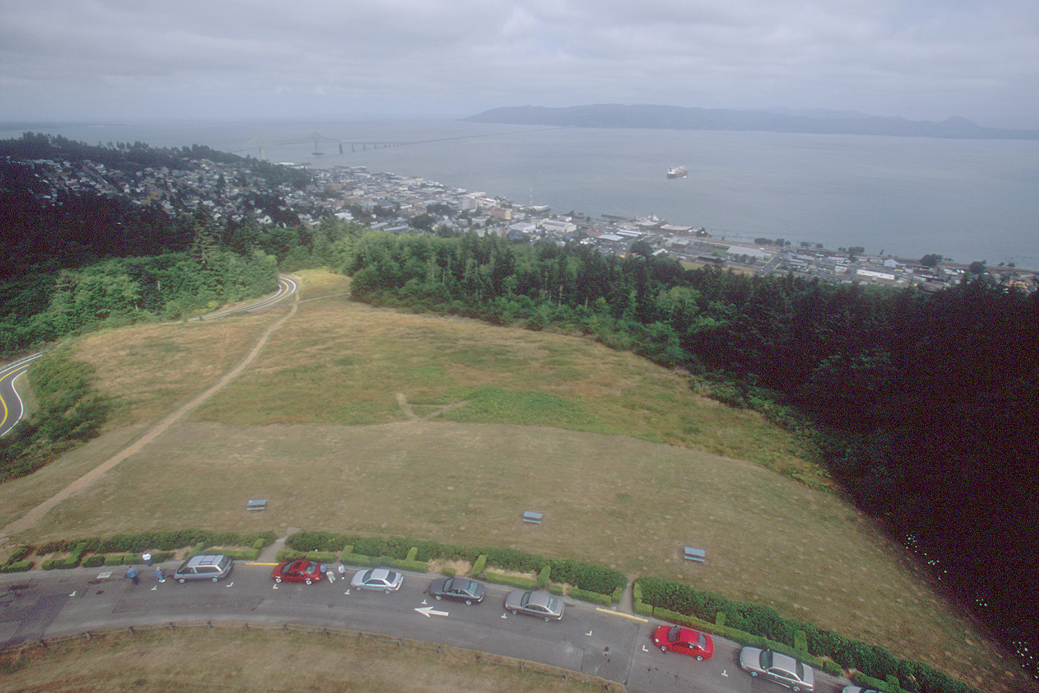 Astoria and Columbia River from atop the Astoria Column